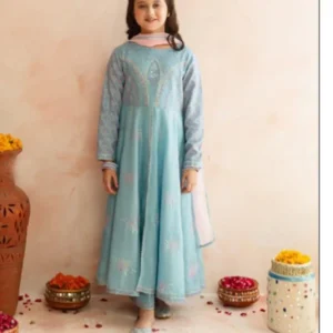 3-piece girl’s lawn embroidered unstitched suit